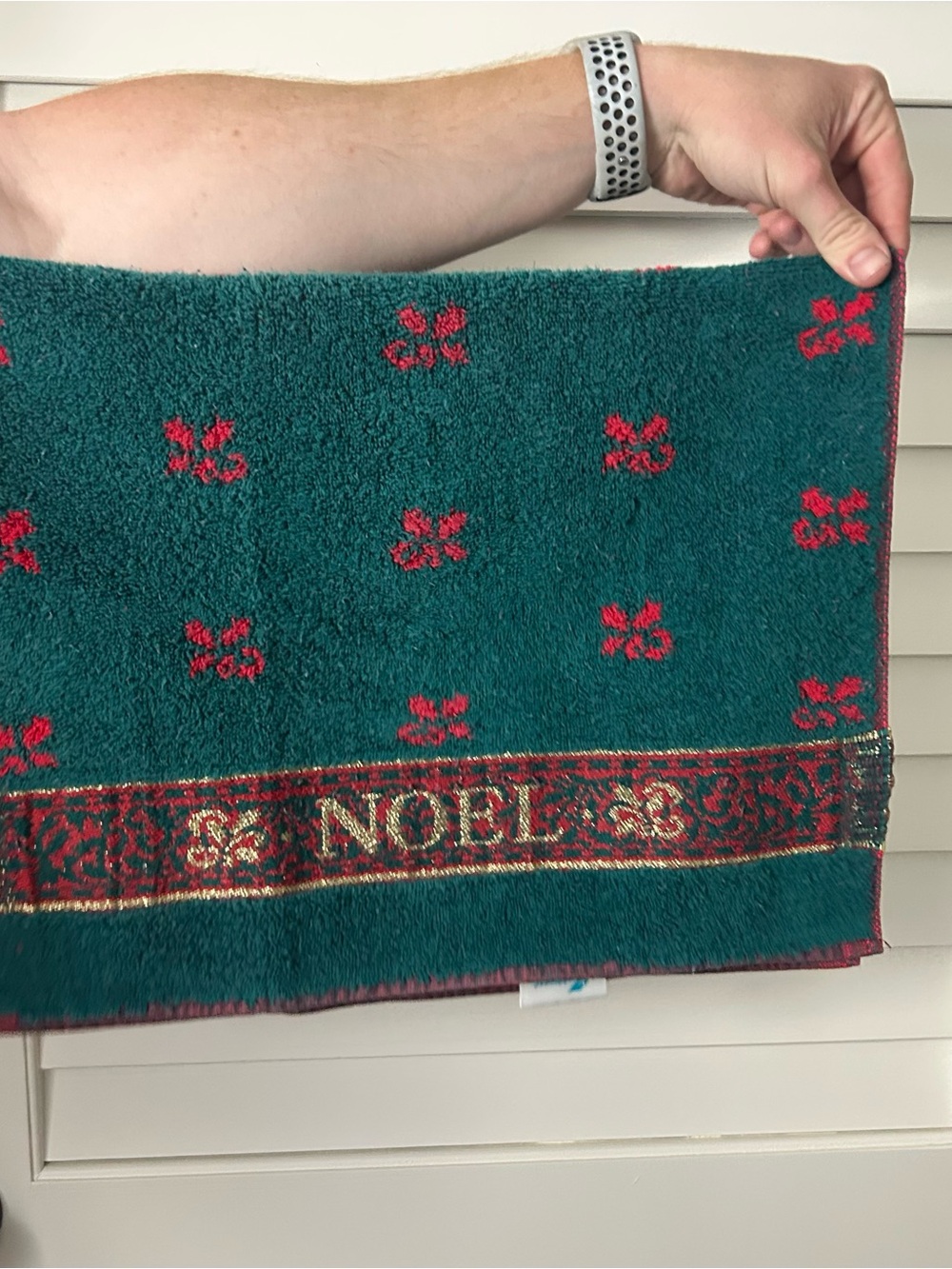 VTG Christmas Noel Hand Towel Reversible